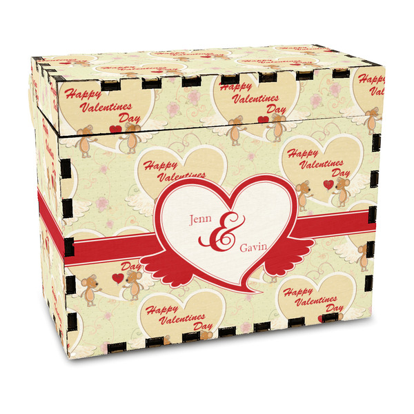 Custom Mouse Love Wood Recipe Box - Full Color Print (Personalized)