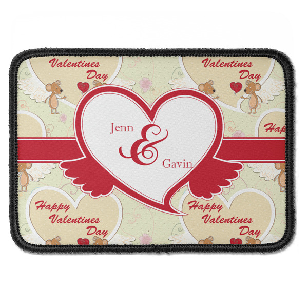 Custom Mouse Love Iron On Rectangle Patch w/ Couple's Names