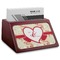 Mouse Love Red Mahogany Business Card Holder - Angle