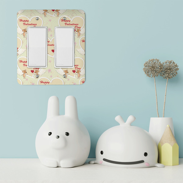 Mouse Love Rocker Light Switch Covers - Double - IN CONTEXT