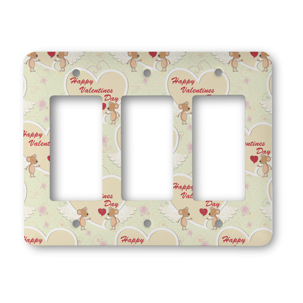 Custom Mouse Love Rocker Style Light Switch Cover - Three Switch