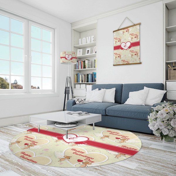 Mouse Love Round Area Rug - IN CONTEXT