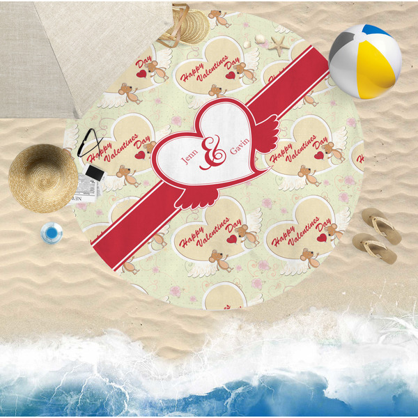 Mouse Love Round Beach Towel Lifestyle