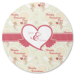 Mouse Love Round Rubber Backed Coaster (Personalized)