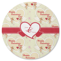 Mouse Love Round Rubber Backed Coaster (Personalized)