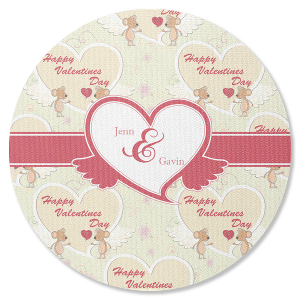 Custom Mouse Love Round Rubber Backed Coaster (Personalized)