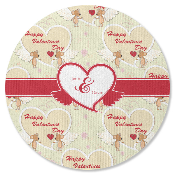 Custom Mouse Love Round Rubber Backed Coaster (Personalized)