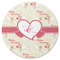 Mouse Love Round Coaster Rubber Back - Single