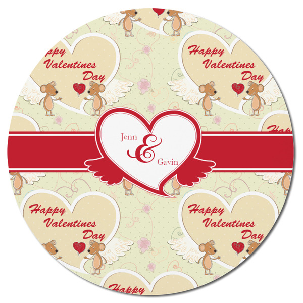 Mouse Love Round Fridge Magnet - FRONT
