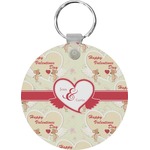 Mouse Love Round Plastic Keychain (Personalized)