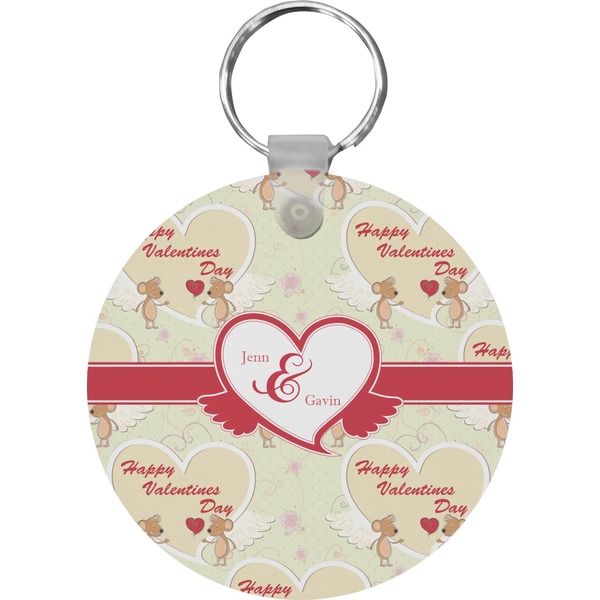 Custom Mouse Love Round Plastic Keychain (Personalized)