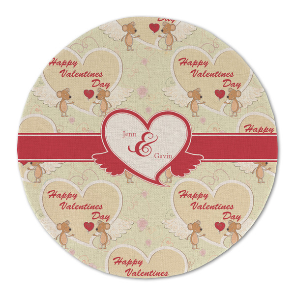 Mouse Love Round Linen Placemats - FRONT (Single Sided)