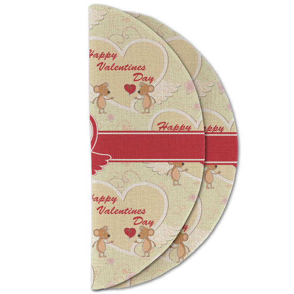 Mouse Love Round Linen Placemats - HALF FOLDED (double sided)