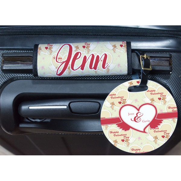 Mouse Love Round Luggage Tag & Handle Wrap - In Context