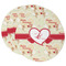 Mouse Love Round Paper Coasters w/ Couple's Names