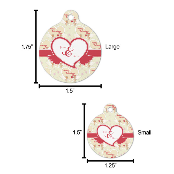Mouse Love Round Pet ID Tag - Large - Comparison Scale