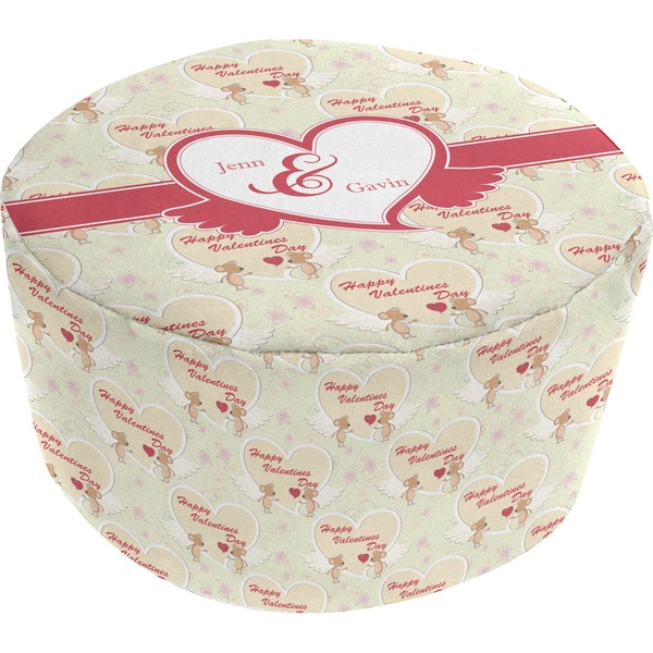 Custom Mouse Love Round Pouf Ottoman (Personalized)