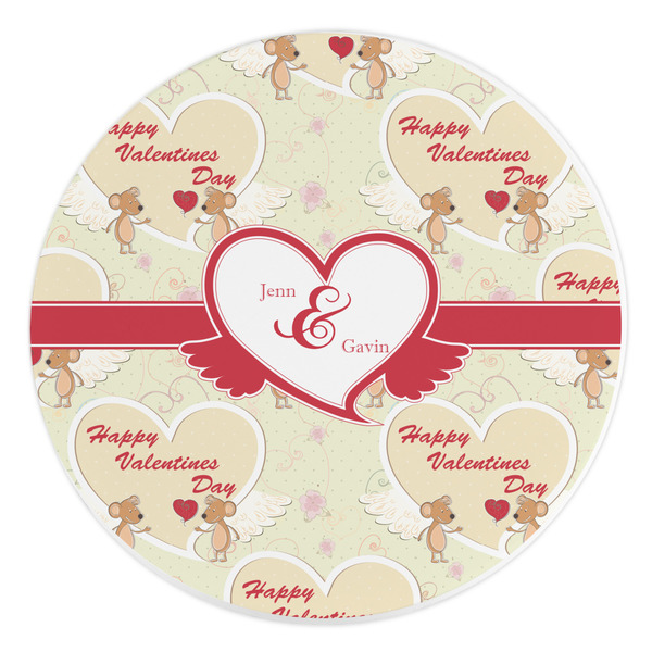 Custom Mouse Love Round Stone Trivet (Personalized)