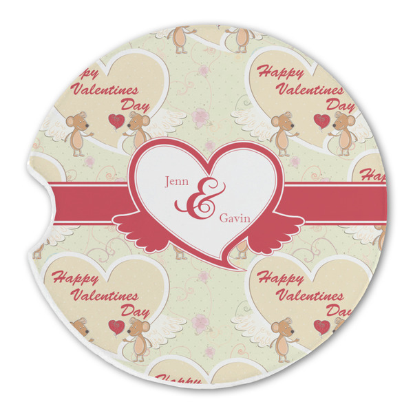 Custom Mouse Love Sandstone Car Coaster - Single (Personalized)