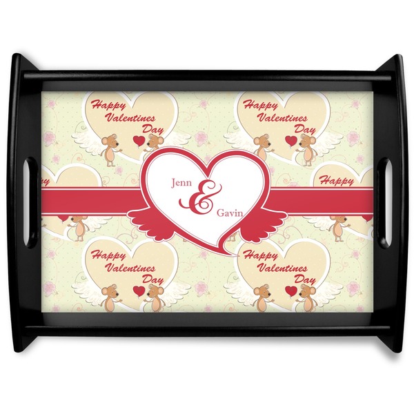 Custom Mouse Love Black Wooden Tray - Large (Personalized)