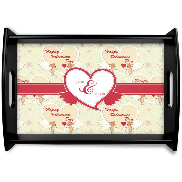 Custom Mouse Love Black Wooden Tray - Small (Personalized)