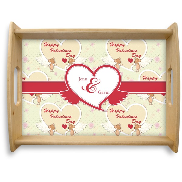Custom Mouse Love Natural Wooden Tray - Large (Personalized)