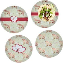 Mouse Love Set of 4 Glass Lunch / Dinner Plate 10" (Personalized)