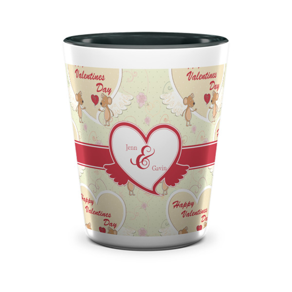 Custom Mouse Love Ceramic Shot Glass - 1.5 oz - Two Tone - Set of 4 (Personalized)