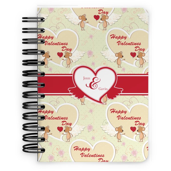 Custom Mouse Love Spiral Notebook - 5x7 w/ Couple's Names