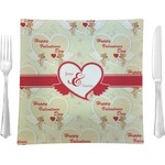 Mouse Love 9.5" Glass Square Lunch / Dinner Plate- Single or Set of 4 (Personalized)