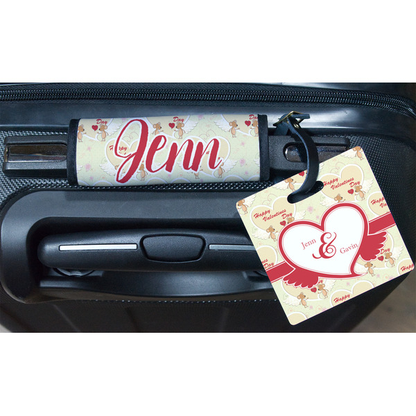 Mouse Love Square Luggage Tag & Handle Wrap - In Context