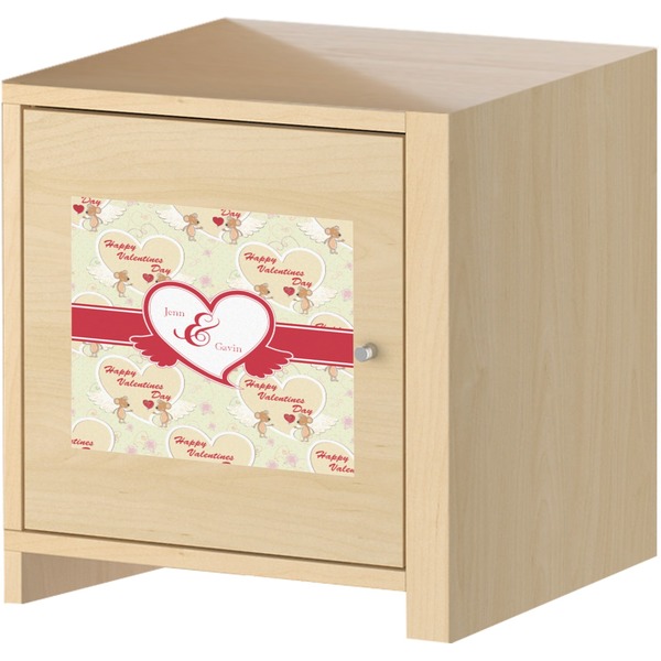 Mouse Love Square Wall Decal on Wooden Cabinet