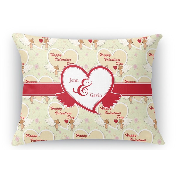 Custom Mouse Love Rectangular Throw Pillow Case - 12"x18" (Personalized)