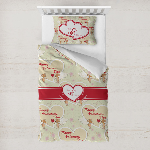 Custom Mouse Love Toddler Bedding Set - With Pillowcase (Personalized)