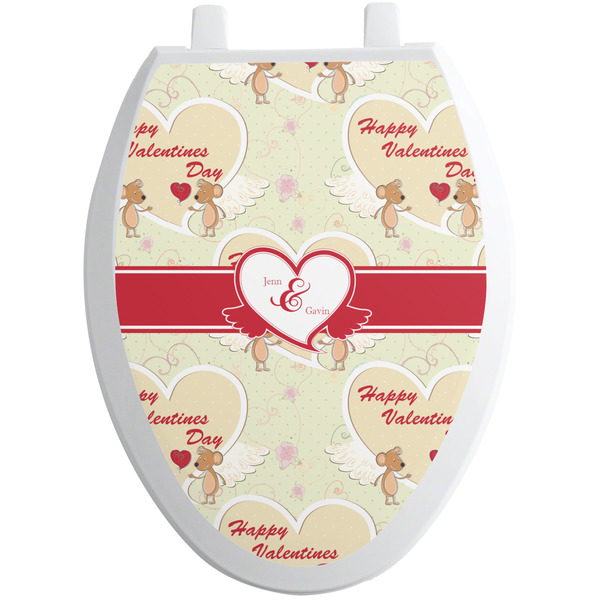 Custom Mouse Love Toilet Seat Decal - Elongated (Personalized)