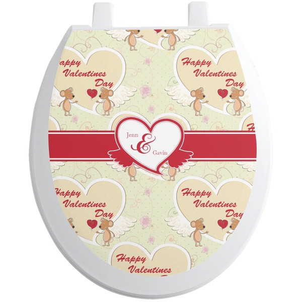 Custom Mouse Love Toilet Seat Decal - Round (Personalized)