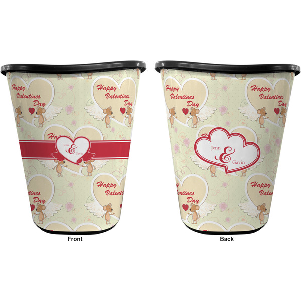 Mouse Love Trash Can Black - Front and Back - Apvl