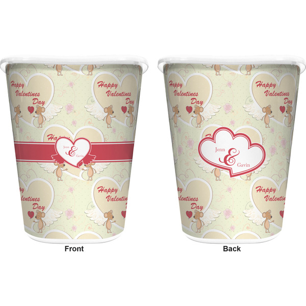 Mouse Love Trash Can White - Front and Back - Apvl