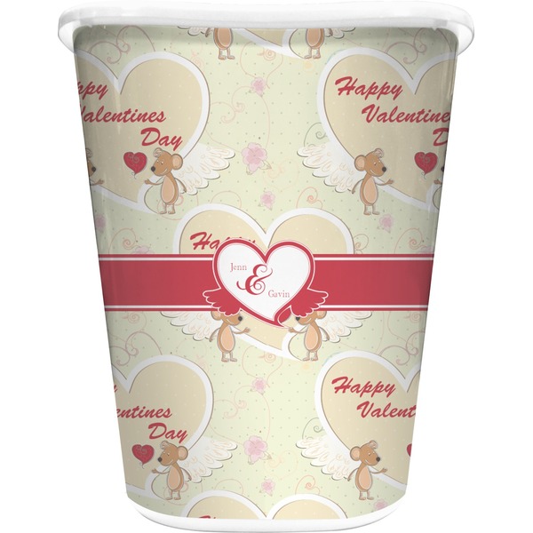 Custom Mouse Love Waste Basket - Double Sided (White) (Personalized)