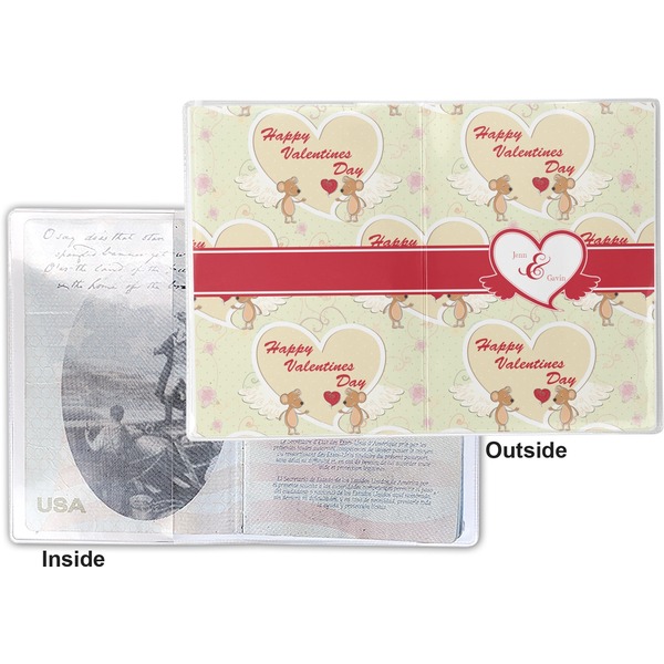 Mouse Love Vinyl Passport Holder - Flat Front and Back