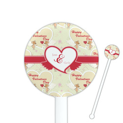 Mouse Love 5.5" Round Plastic Stir Sticks - White - Single Sided (Personalized)