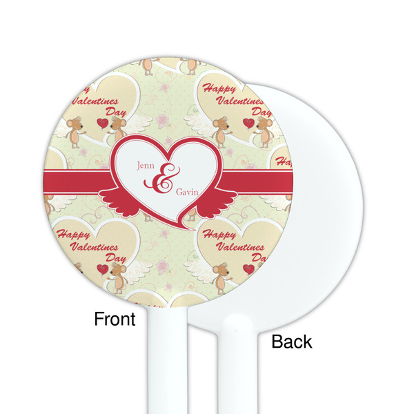 Mouse Love White Plastic 5.5" Stir Stick - Single Sided - Round - Front & Back