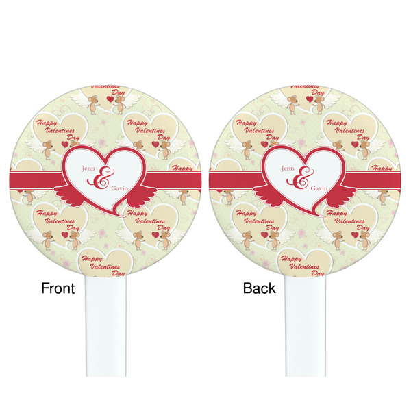 Mouse Love White Plastic 7" Stir Stick - Double Sided - Round - Front & Back
