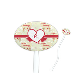 Mouse Love 7" Oval Plastic Stir Sticks - White - Double Sided (Personalized)