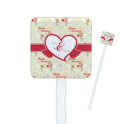 Mouse Love Square Plastic Stir Sticks - Single Sided (Personalized)