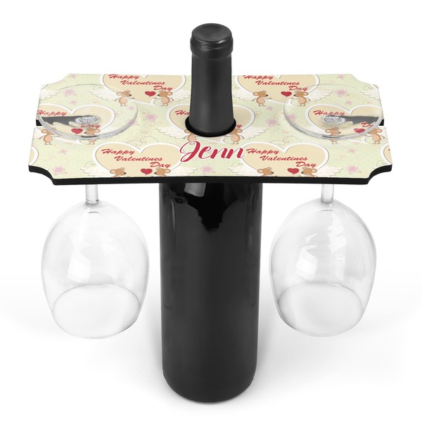 Custom Mouse Love Wine Bottle & Glass Holder (Personalized)