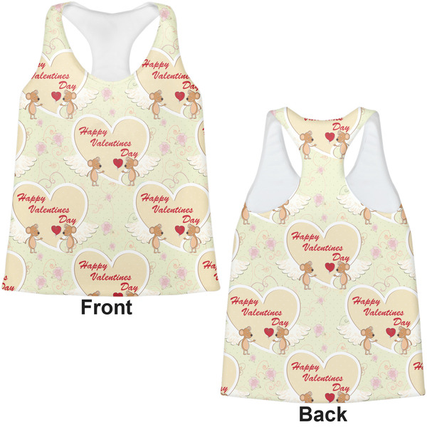 Mouse Love Womens Racerback Tank Tops - Medium - Front and Back