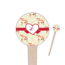 Mouse Love 4" Round Wooden Food Picks - Double Sided (Personalized)