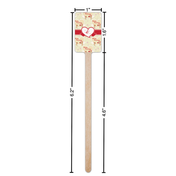 Mouse Love Wooden 6.25" Stir Stick - Rectangular - Dimensions