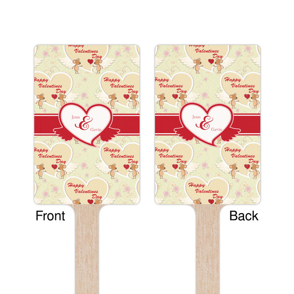 Mouse Love Wooden 6.25" Stir Stick - Rectangular - Double Sided - Front & Back